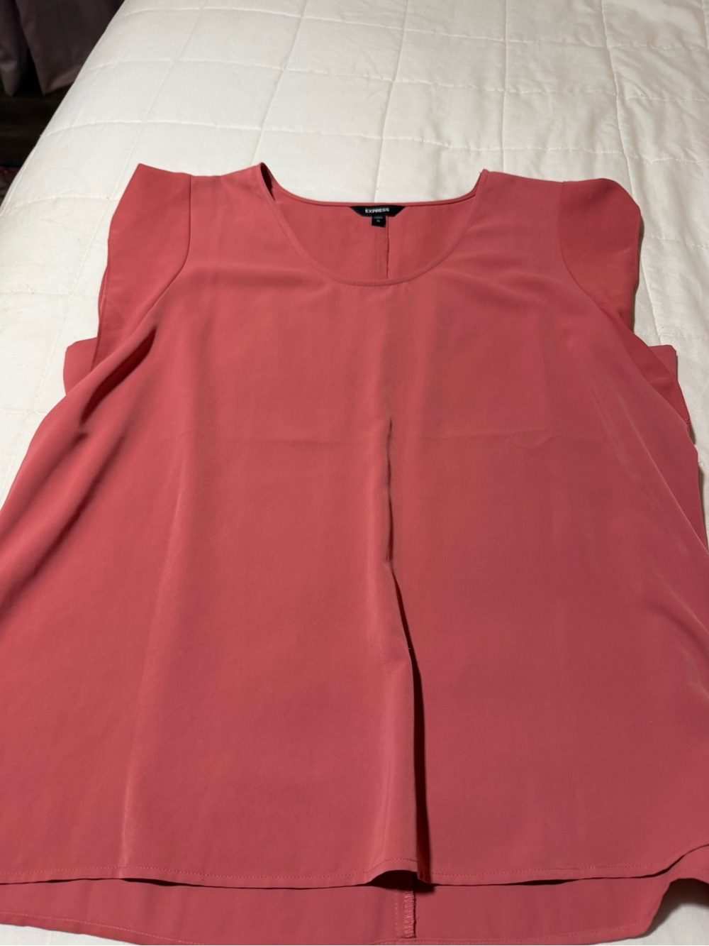 Express Coral Pink Flutter Sleeve Top